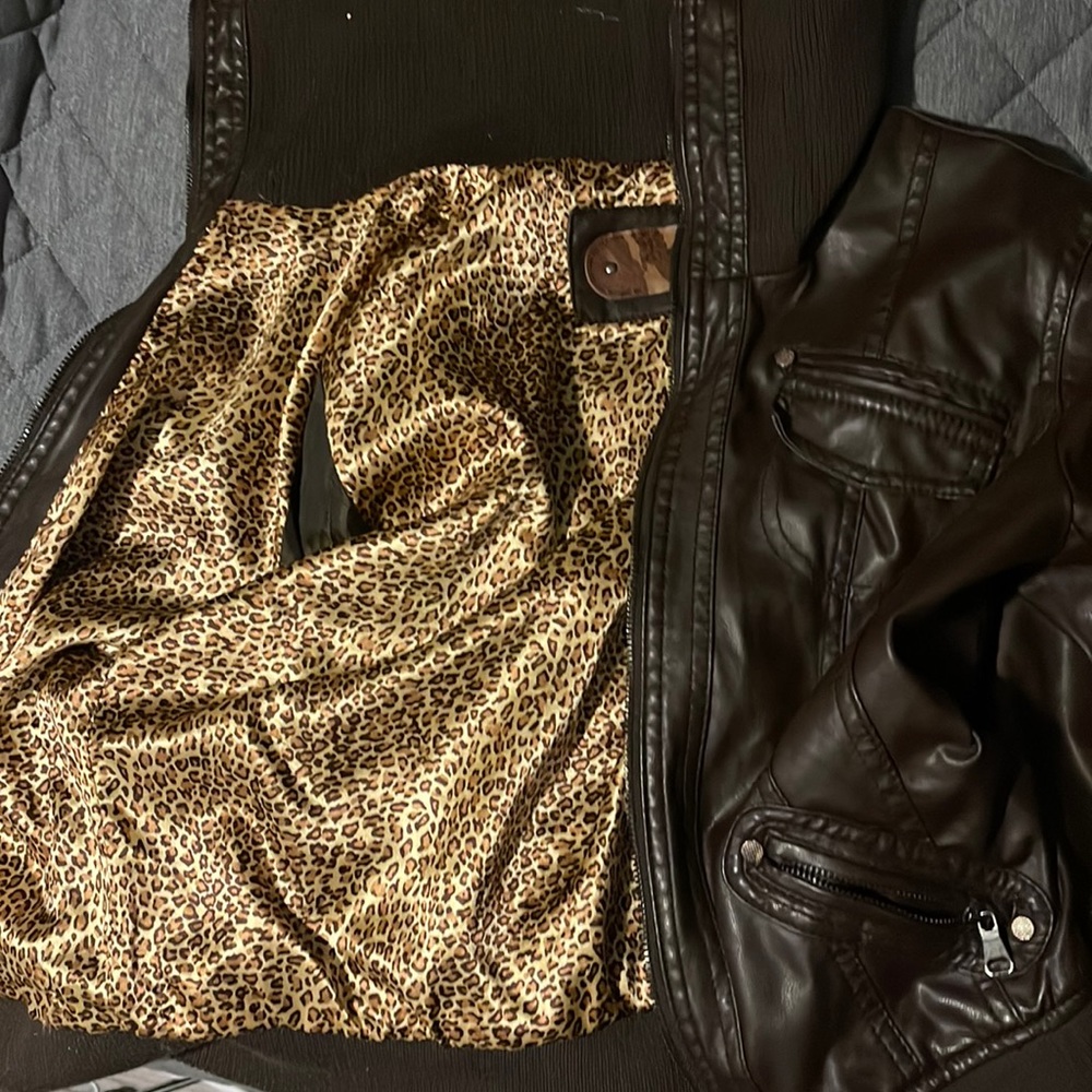 Leather brown jacket